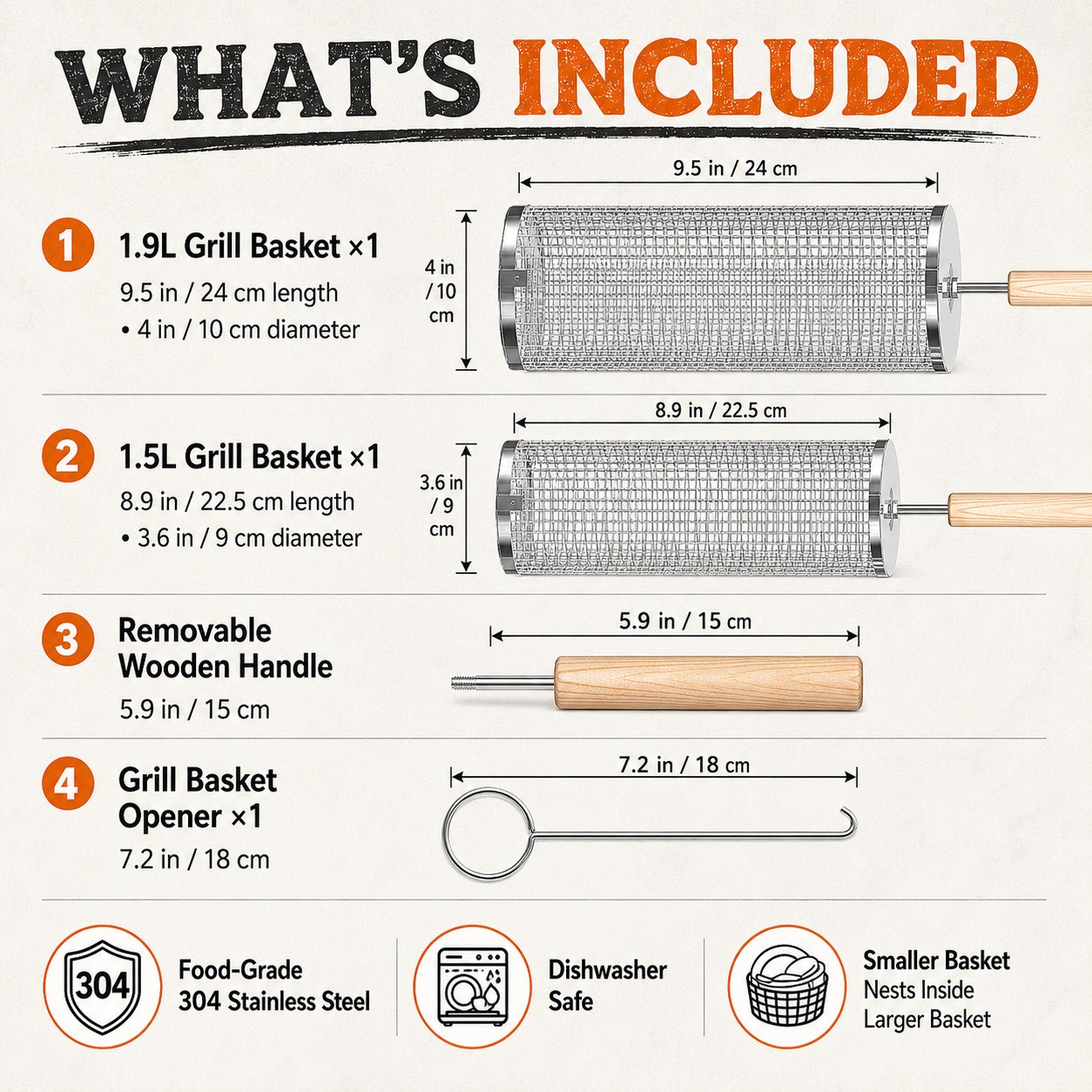🍢 Rolling Grill Baskets | No More Burnt Veggies - Grill Perfectly Every Time! 🔥