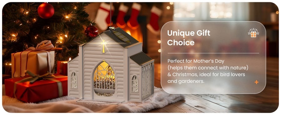 🎁 Last Day 60% OFF-✝️Church-Shaped Solar Bird Feeder(✨Same as in the video)