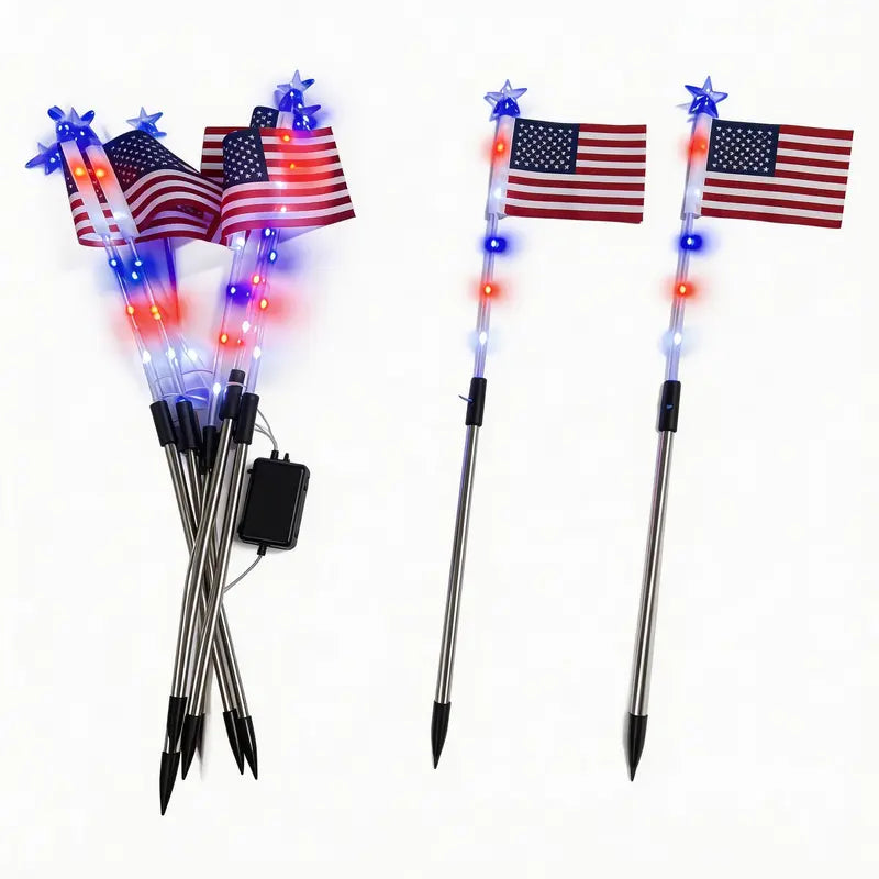 🔥Independence Day Promotion🦅Waterproof Solar 8-Piece Flag Light Set