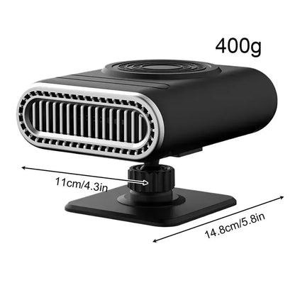 🚗12V Portable Car Heater, 360° Rotatable Car Windshield Defroster Demister, Fast Heating Auto Window Defogger with Cigarette Lighter Plug, Adjustable Angle Heater Fan for Car Truck SUV RV Winter Use
