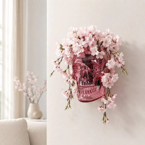 Gothic Skull Wall Vase 💀🌸 – Hangable & Tabletop Freestanding