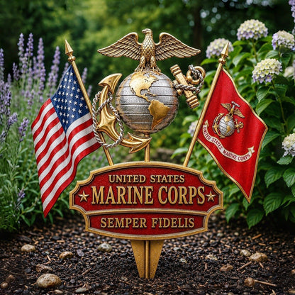 🏆Last Day Promo: 69% OFF 🎖️-US Marine Corps Semper Fidelis Tribute Garden Stake - ✈️Buy 2 Free Shipping Today!