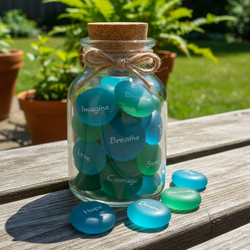 🌟Inspirational Sea Glass Stones in a Jar