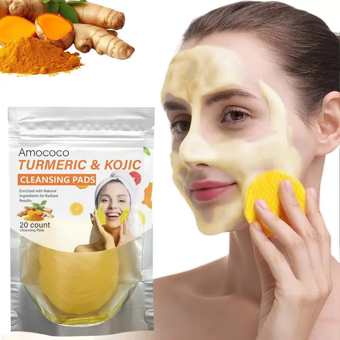 🔥LAST DAY SALE & 50K+ SOLD! - 🫚🌿Turmeric & Kojic Acid Cleansing Pads✨