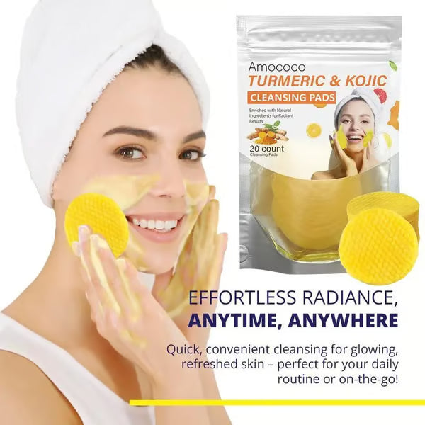 🔥LAST DAY SALE & 50K+ SOLD! - 🫚🌿Turmeric & Kojic Acid Cleansing Pads✨