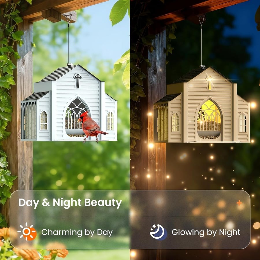 🎁  Last Day 60% OFF-✝️Church-Shaped Solar Bird Feeder(✨Same as in the video)