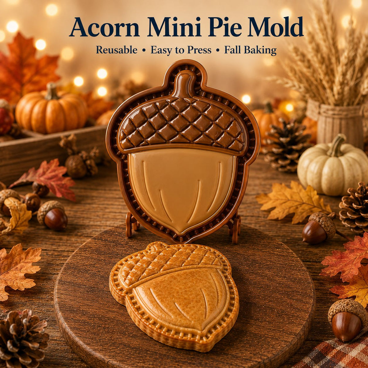 🍂 8-Design Fall Mini Pie Mold Collection | Reusable Embossed Molds for Shaping Detailed Owl, Fox, Turkey, Pumpkin, Acorn & More 🥧✨