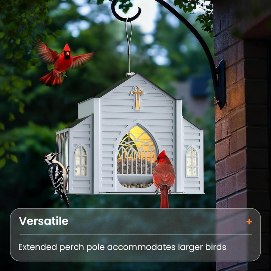 🎁  Last Day 60% OFF-✝️Church-Shaped Solar Bird Feeder(✨Same as in the video)