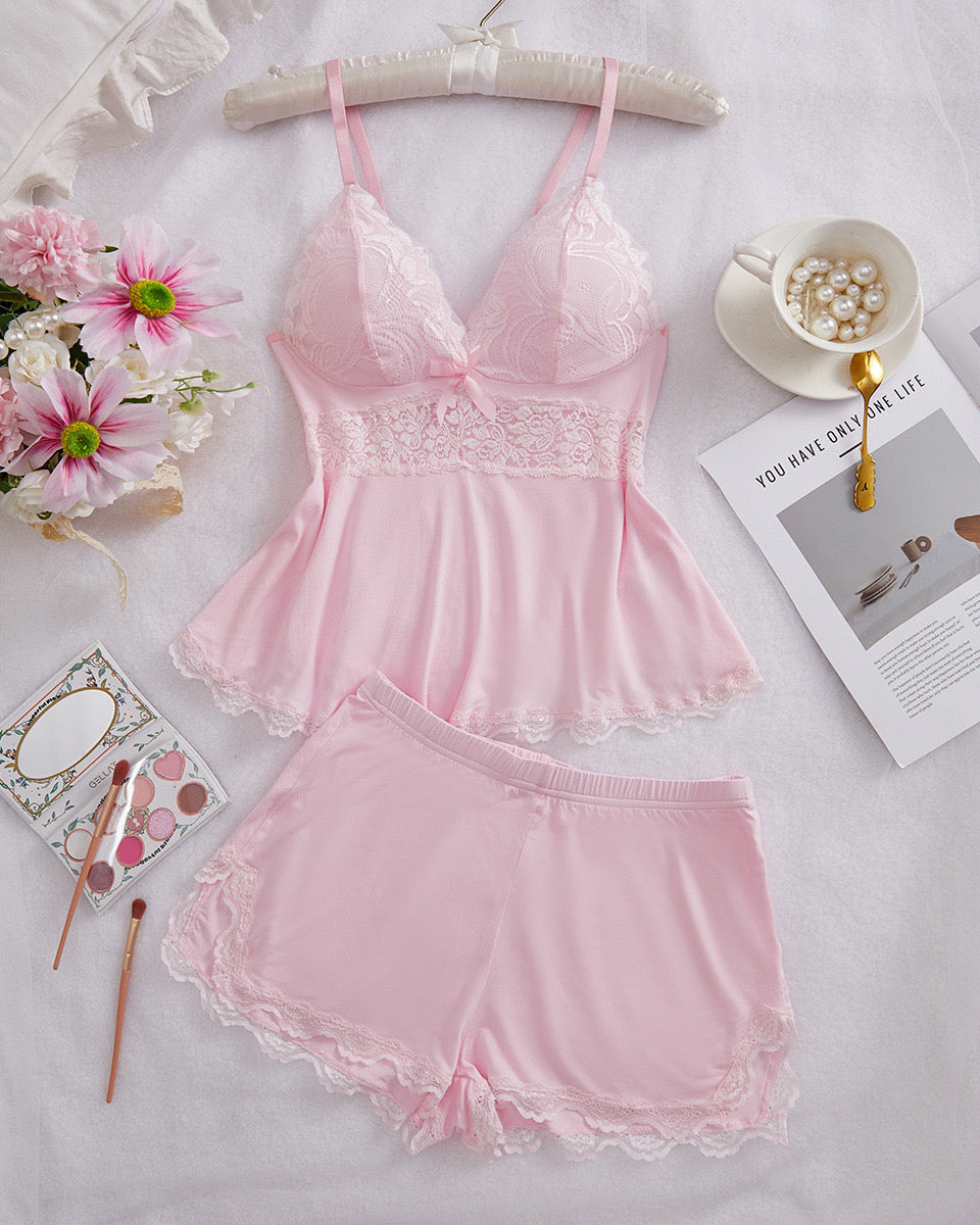 High Slit SPOILD Lacy Short 2-Piece Set