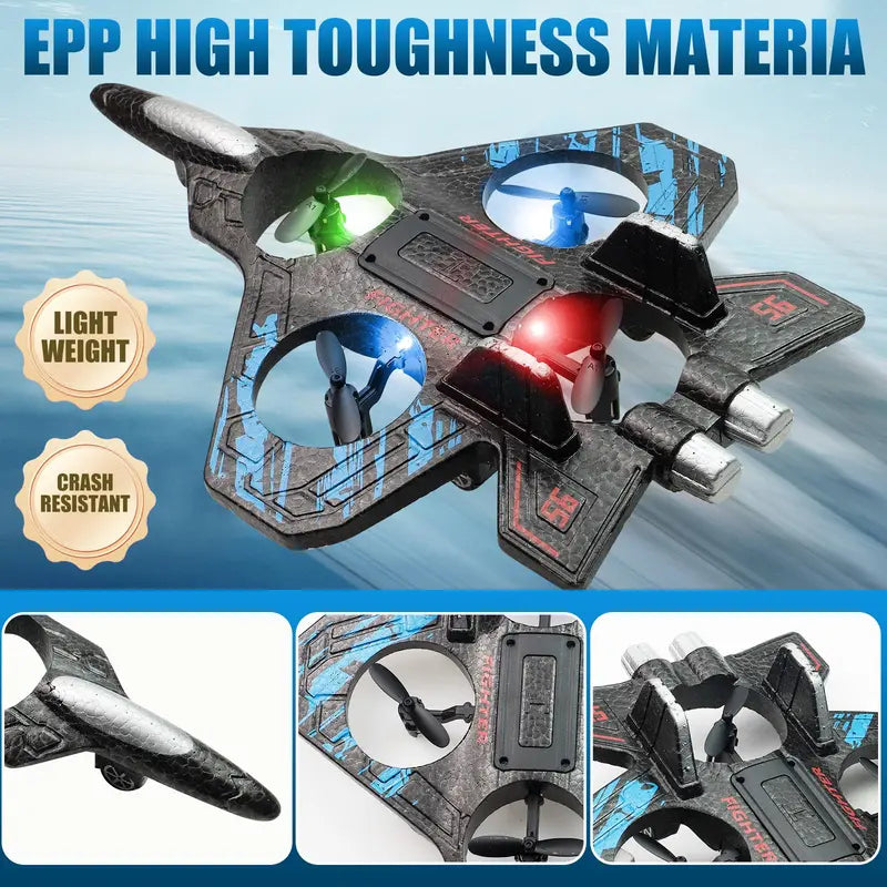 ✈️ 360° Stunt RC Drone Fighter: Flip, Glow & Fly Anywhere