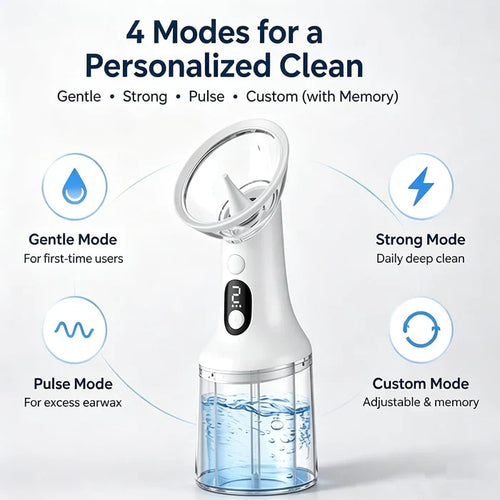 👂Electric Ear Wax Removal Kit, Safe Gentle Ear Irrigation Cleaner Tool with 4 Pressure Settings, LED Display, IPX7 Waterproof Dual-Chamber Ear Care Device | Free Shipping