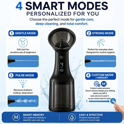 👂Electric Ear Wax Removal Kit, Safe Gentle Ear Irrigation Cleaner Tool with 4 Pressure Settings, LED Display, IPX7 Waterproof Dual-Chamber Ear Care Device | Free Shipping