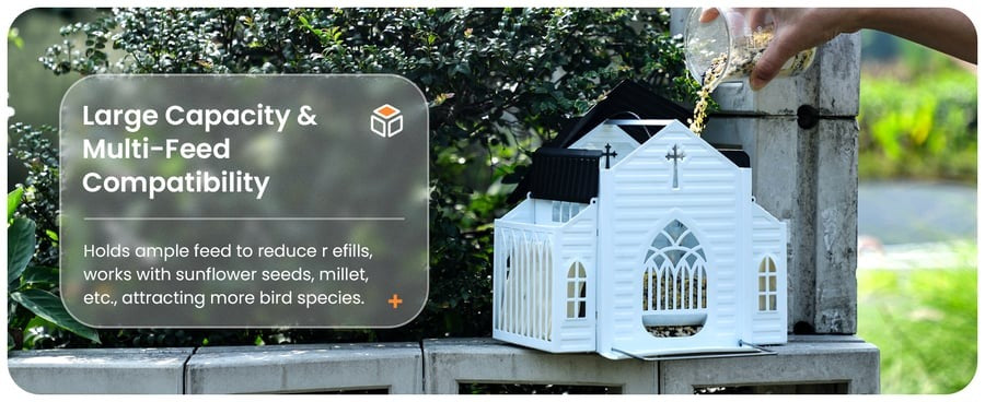 🎁  Last Day 60% OFF-✝️Church-Shaped Solar Bird Feeder(✨Same as in the video)