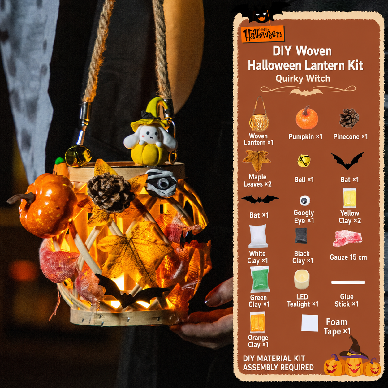 DIY Light-Up Halloween Trick-or-Treat Basket Kit Let Kids Create the Basket They’ll Proudly Carry on Halloween Night! 🎃