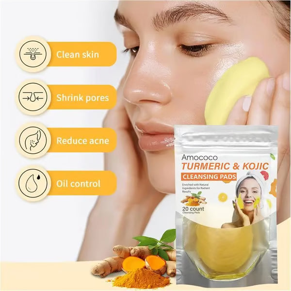 🔥LAST DAY SALE & 50K+ SOLD! - 🫚🌿Turmeric & Kojic Acid Cleansing Pads✨