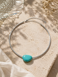Turquoise with Silver Plating