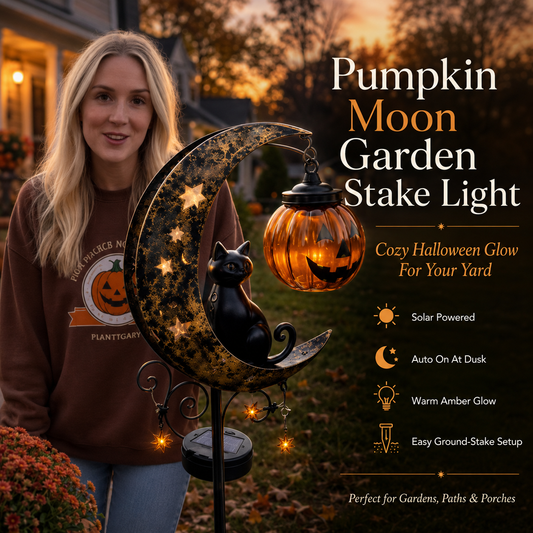 🎃🔥 Halloween Early Bird Sale | 49% OFF Pumpkin Moon Garden Stake Light
