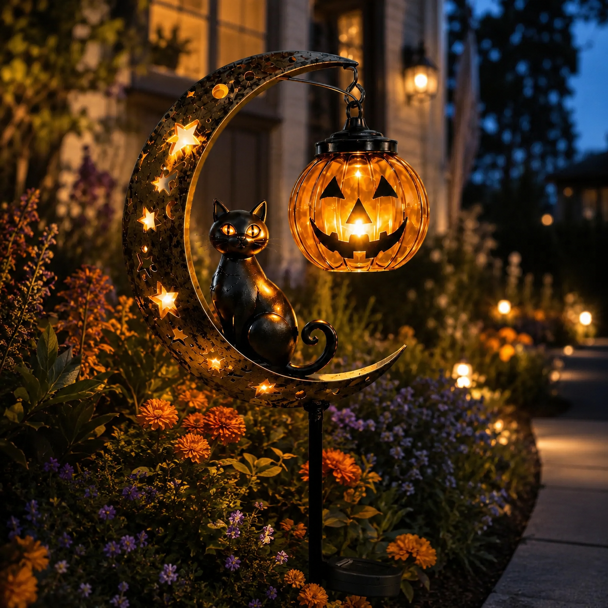 🎃🔥 Halloween Early Bird Sale | 49% OFF Pumpkin Moon Garden Stake Light