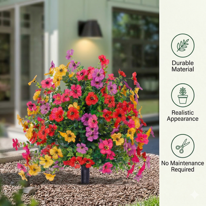 🎁  Last Day 60% OFF 💐 Artificial Topiary Ball Trees with Flowers and Ground Spikes 💐
