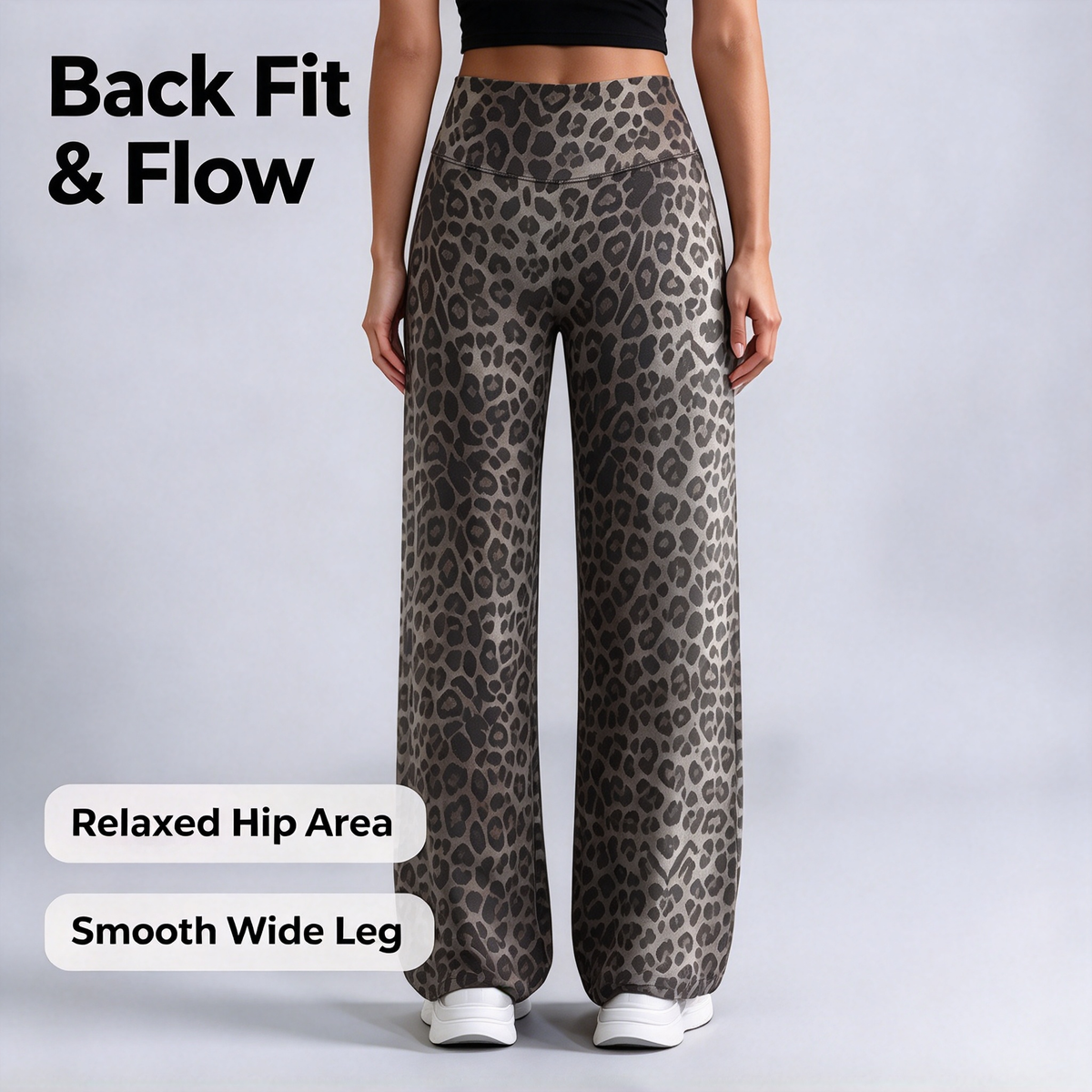 Women’s Light Simple Leopard-Print Wide-Leg Pants ✨