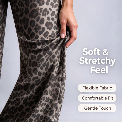 Women’s Light Simple Leopard-Print Wide-Leg Pants ✨