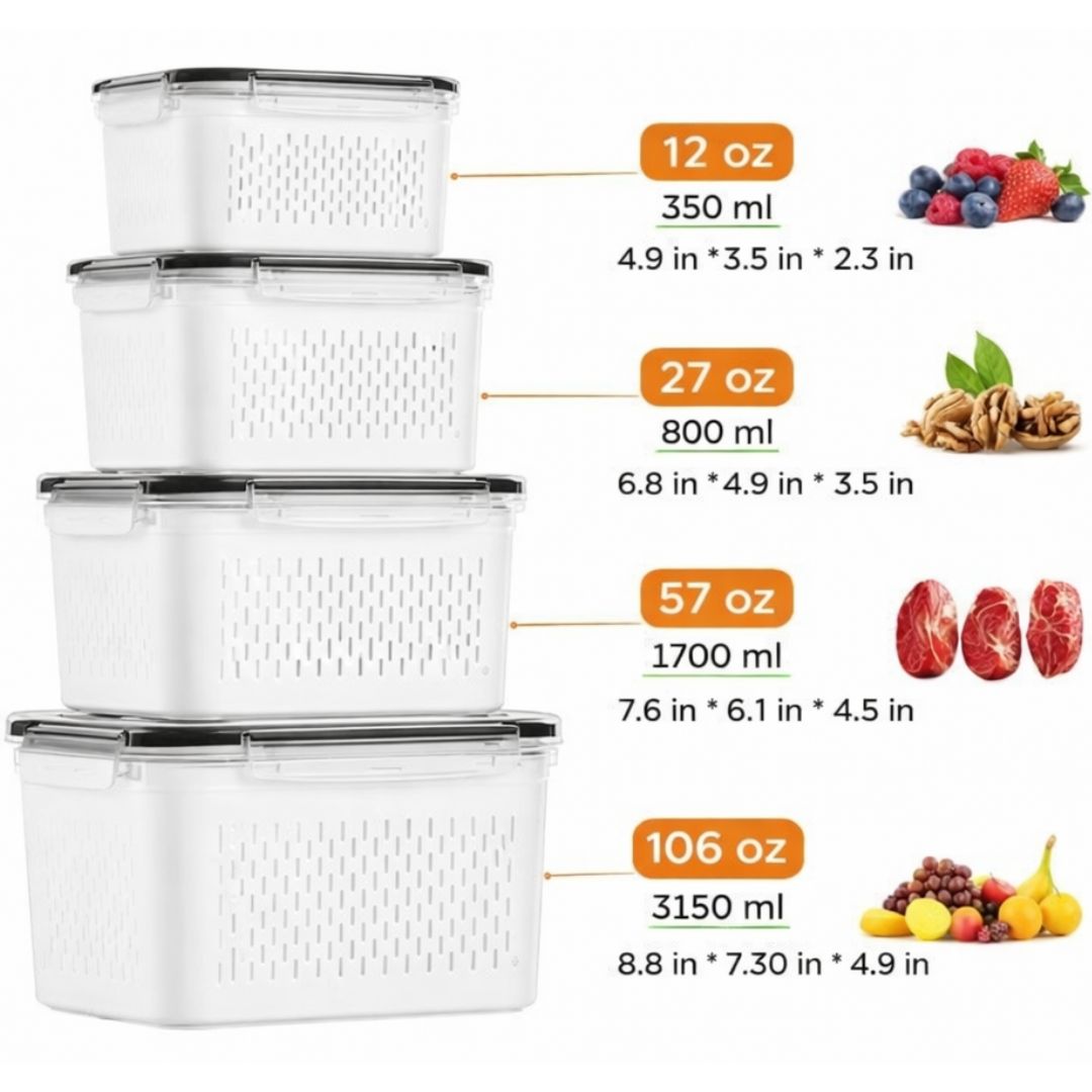 TroveHand™ Fruit & Vegetable Storage Box Set