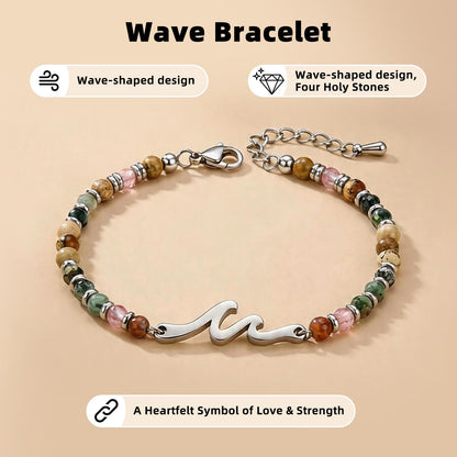 Dainty Gemstone Wave Bracelet
