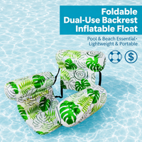 White & Green Leaf Print Float
