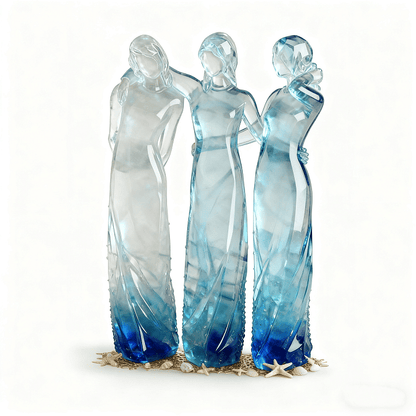 👩🏻‍🤝‍👩🏻Sisters by My Side, Celebrates Friendships Three Sisters Sculpture🎁Thanksgiving Day, Christmas, birthday gifts