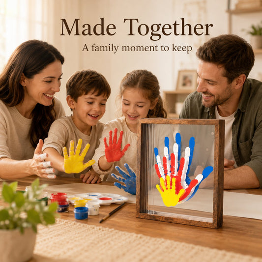 🎁Last Day 50% OFF🔥Wooden Transparent Handprint Frame Set, DIY Family Memorial Gift Kit