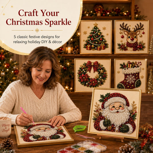 🎄LAST DAY 49% OFF – DIY Christmas Pearl Diamond Painting Art Kit With Frame Relaxing & Beginner-Friendly