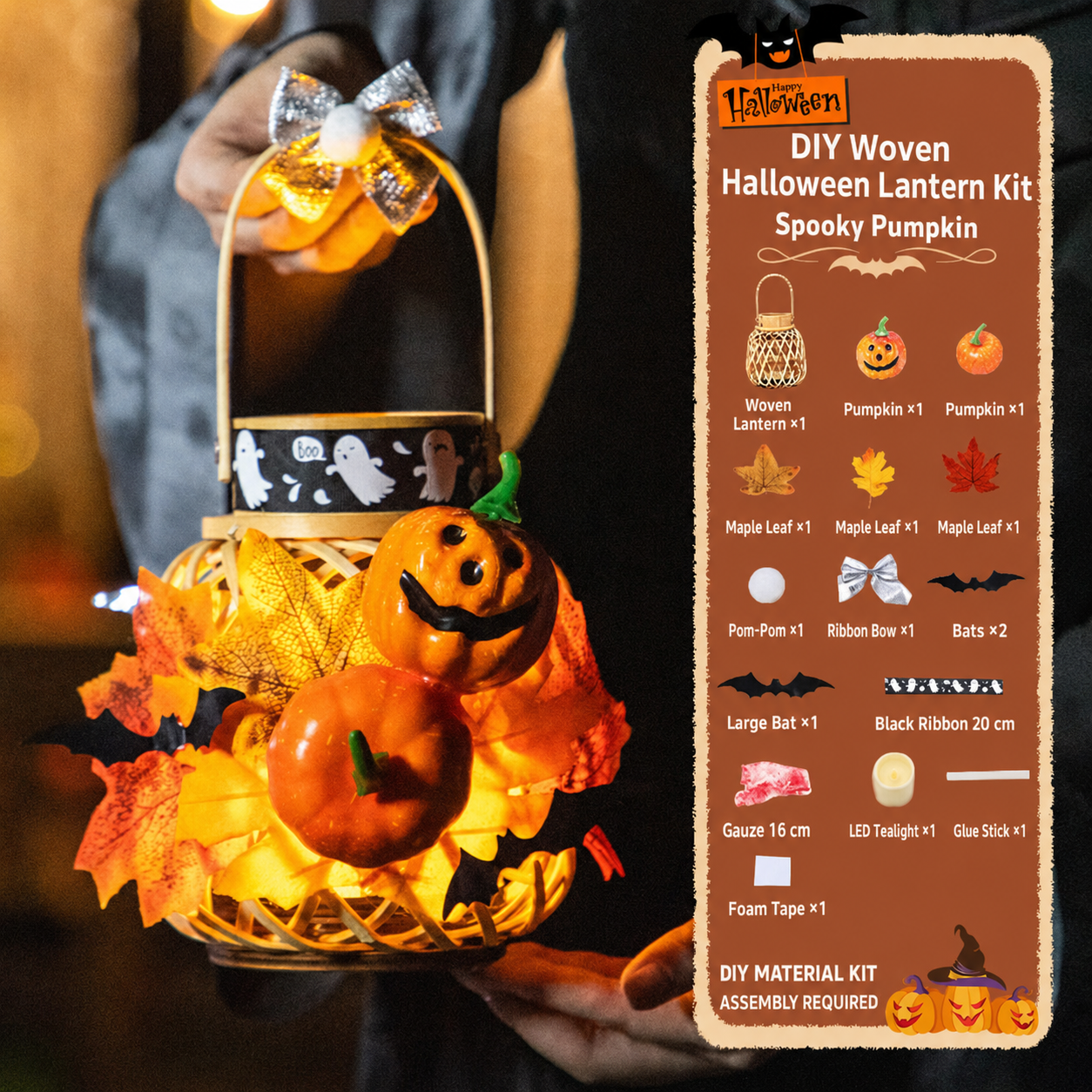 DIY Light-Up Halloween Trick-or-Treat Basket Kit Let Kids Create the Basket They’ll Proudly Carry on Halloween Night! 🎃