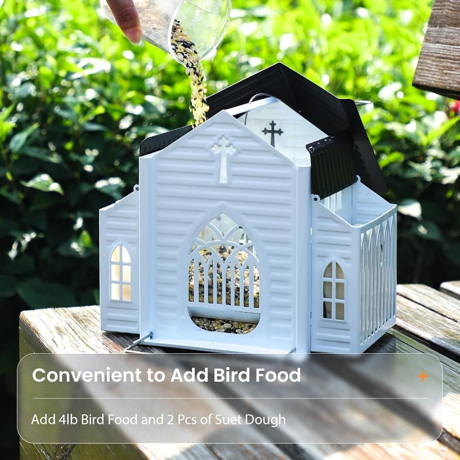 🎁  Last Day 60% OFF-✝️Church-Shaped Solar Bird Feeder(✨Same as in the video)