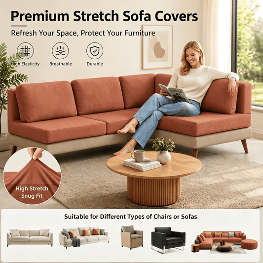 🪑 Stretch Sofa Cushion Covers Set (4 / 8 / 12 PCS) 🔥