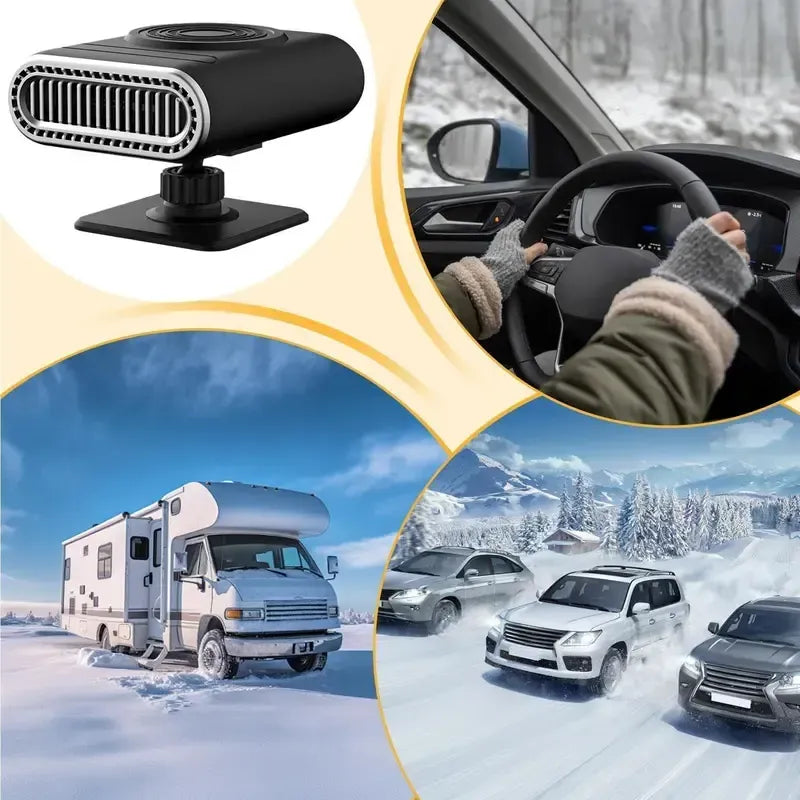 🚗12V Portable Car Heater, 360° Rotatable Car Windshield Defroster Demister, Fast Heating Auto Window Defogger with Cigarette Lighter Plug, Adjustable Angle Heater Fan for Car Truck SUV RV Winter Use