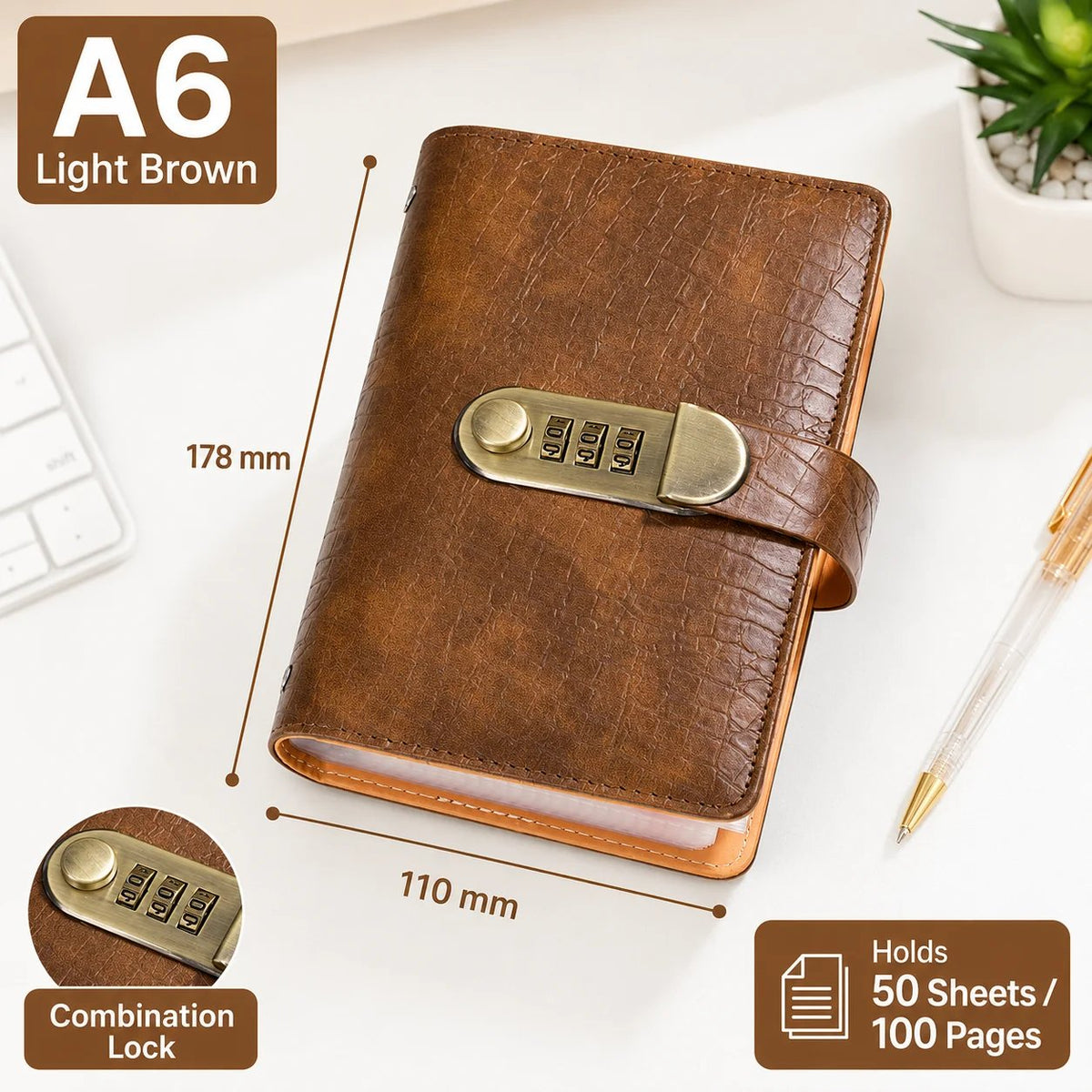 🔥 Last Day 50 % OFF– Lockable A6 Savings Notebook with 3-Digit Combination Lock 💰