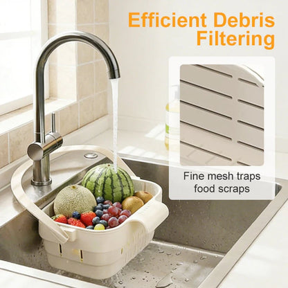 Collapsible Faucet-Hanging Sink Strainer Basket