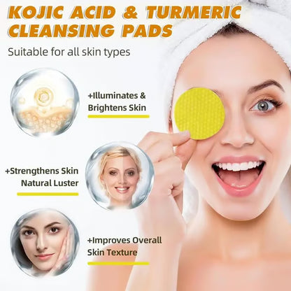 🔥LAST DAY SALE & 50K+ SOLD! - 🫚🌿Turmeric & Kojic Acid Cleansing Pads✨