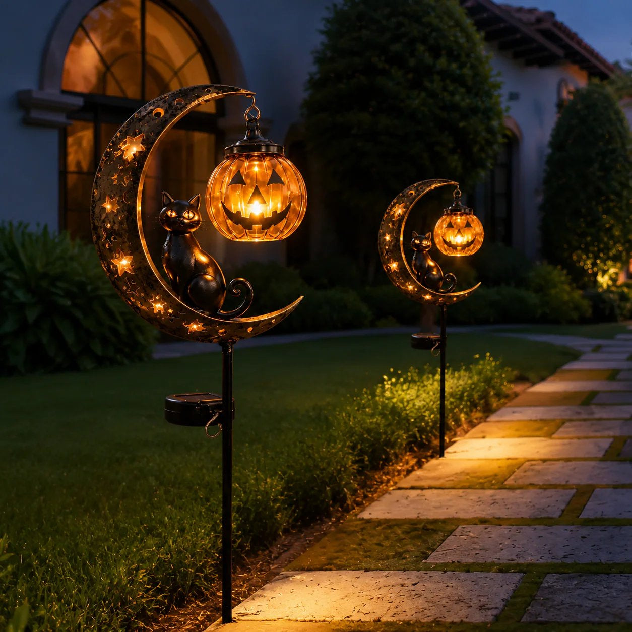 🎃🔥 Halloween Early Bird Sale | 49% OFF Pumpkin Moon Garden Stake Light